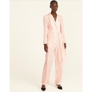 NWT J Crew Eco Cupro Pink Paisley Tuxedo Jumpsuit size 8